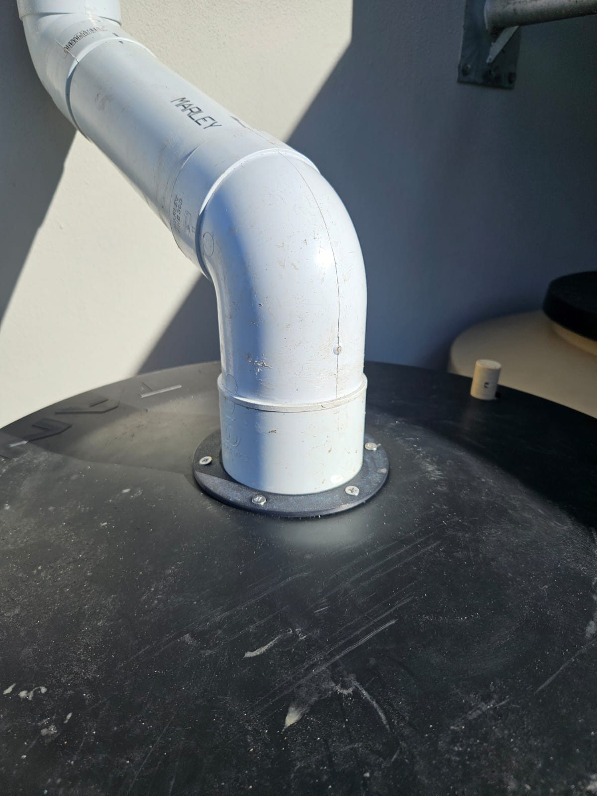Close-up of a Pro Clean-Fit Inlet neatly installed on a tank