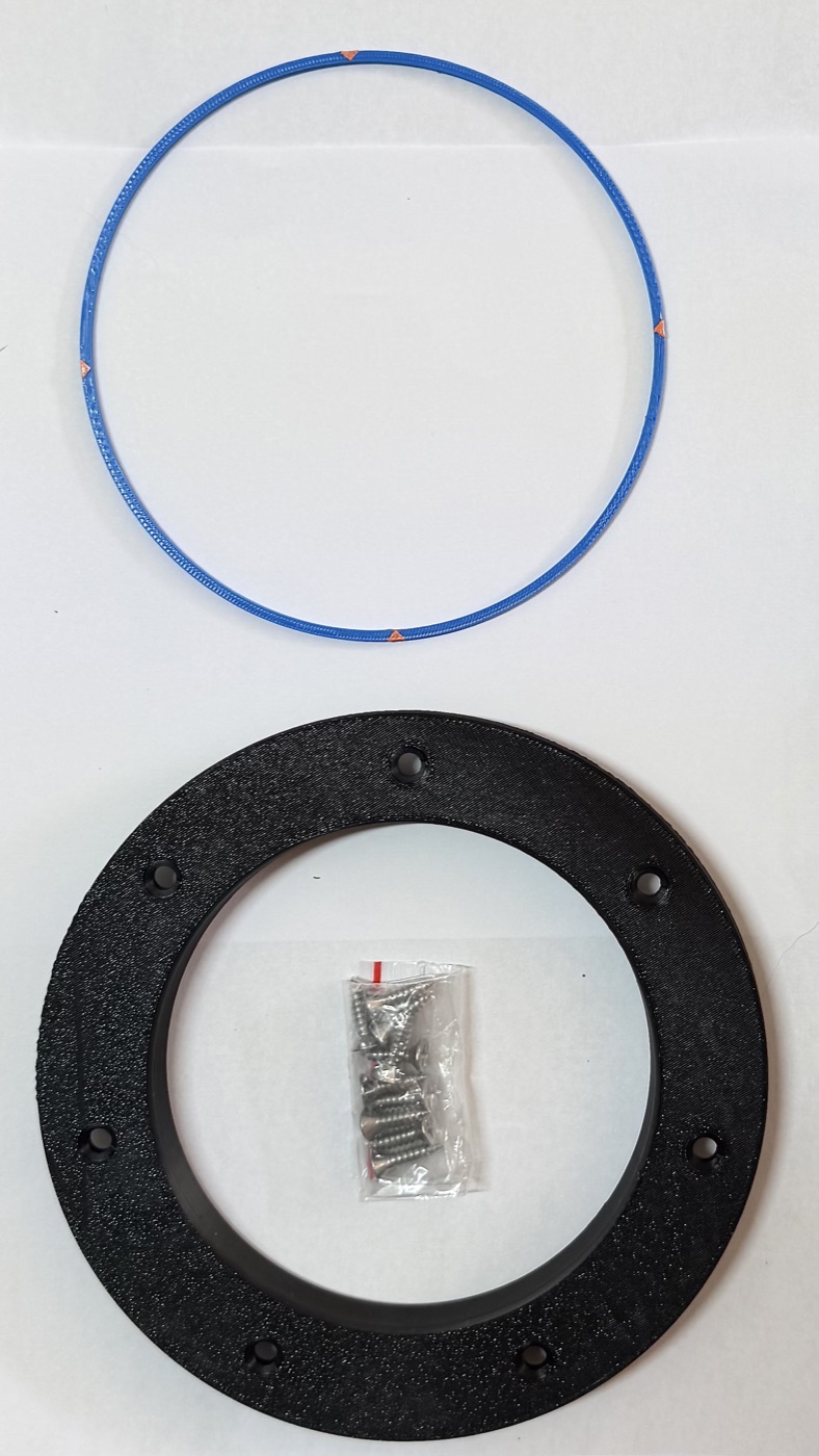110 mm Round PVC inlet kit: inlet, cutting template and screws