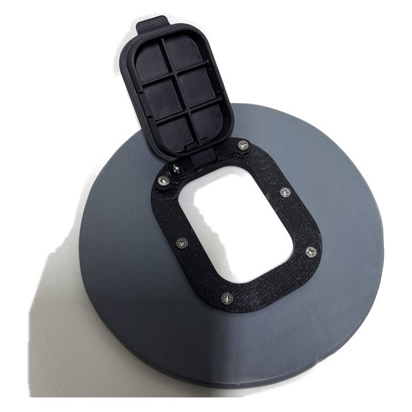 PCF-DA-L hinged lid open on the domestic aluminium inlet