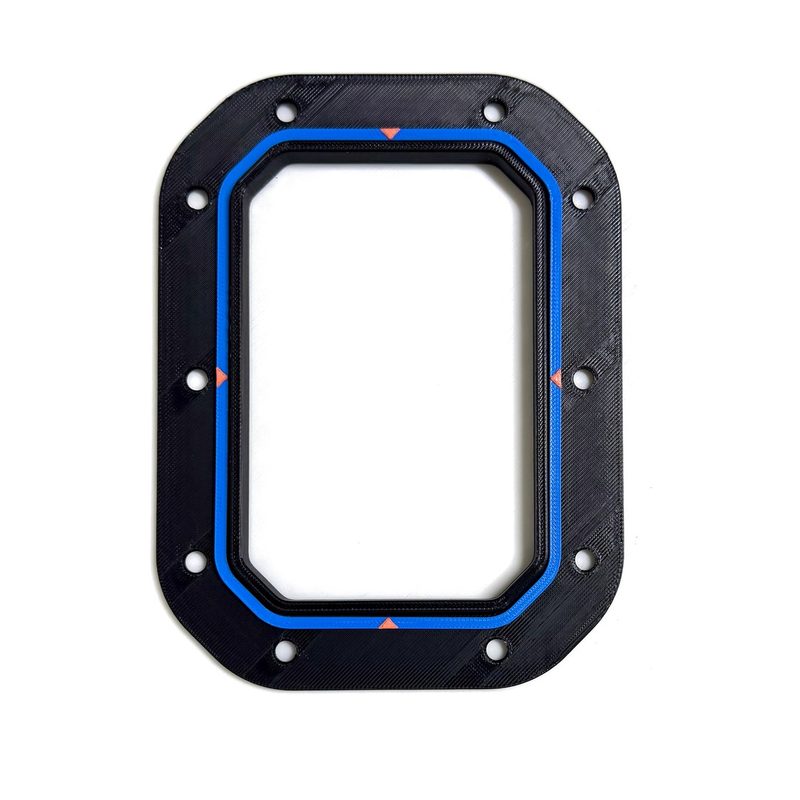 Industrial Aluminium Gutter Pro Clean-Fit Inlet with its blue cutting template